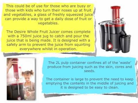 Russell Hobbs 20360 Desire Whole Fruit Juicer 2 Litre 550 Watt Black Review