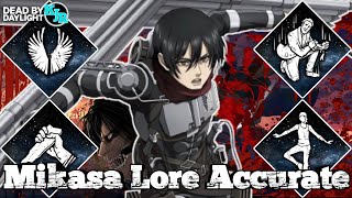Mikasa Ackermen Build Lore Accurate Melawan Attack Titan!!-Dead By Daylight Indonesia