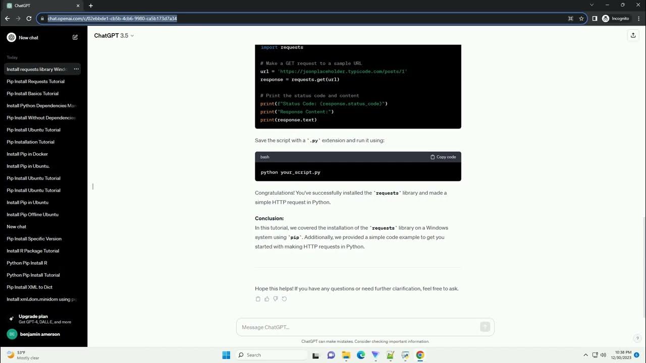 pip install requests python windows - YouTube
