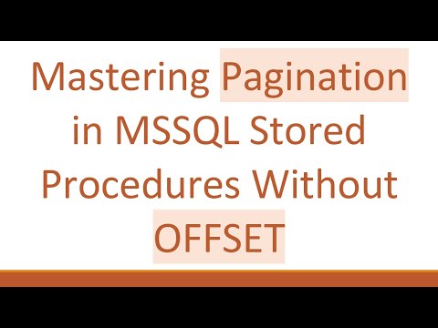 Mastering Pagination in MSSQL Stored Procedures Without OFFSET