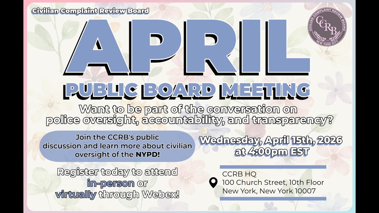 04/15/2026 CCRB April Public Board Meeting - YouTube