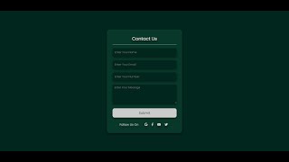 Responsive Contact Us Form using Pure Html CSS