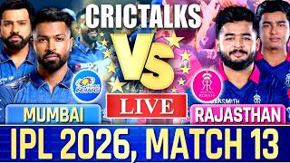 🔴 Live: MI vs RR, Live Commentary | IPL 2026 | Cricket Live Match Score , 1st Innings