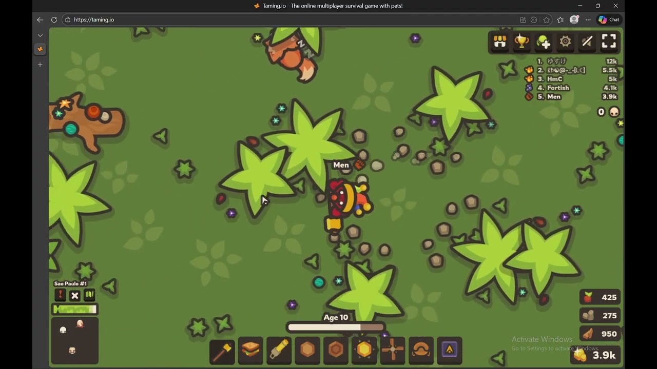 Gapple farming with hammer