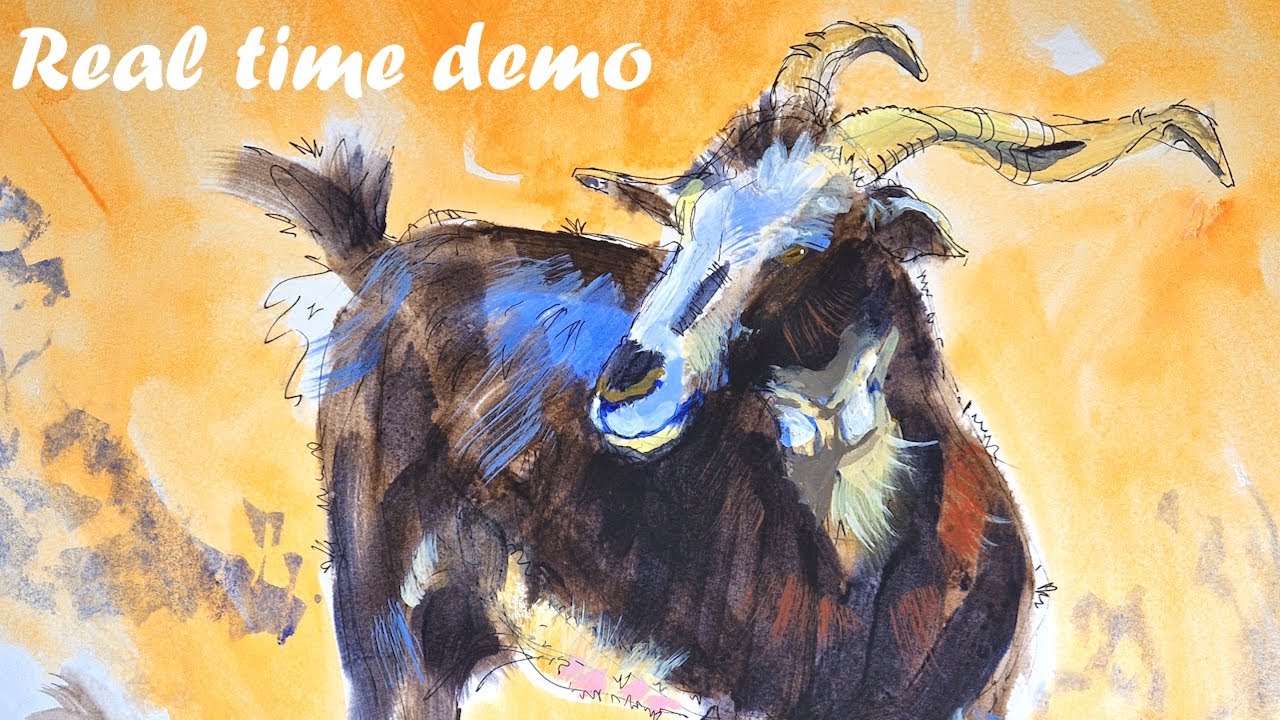 How To Paint A Goat Using Interactive Acrylic - YouTube