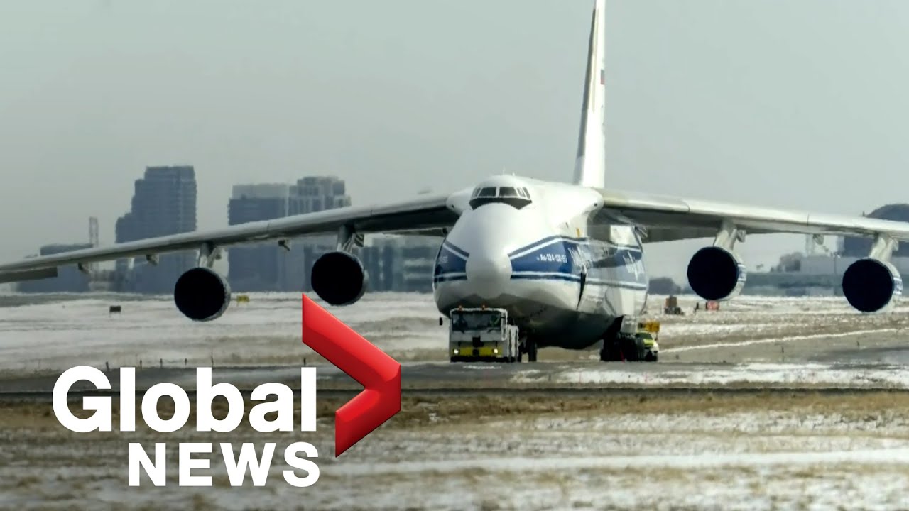 Russian cargo airplane grounded with no end in sight at Toronto airport Russian cargo airplane grounded with no end in sight at Toronto airport