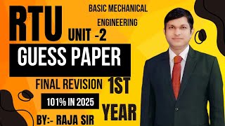 Guess Paper of BME First year II Important questions for RTU and Mid term Exam