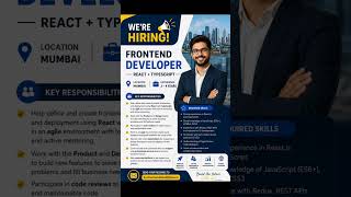 🚨 We’re Hiring Frontend Developer (React + TypeScript) 🚀#Hiring Now#MumbaiJobs #CareerOpportunity #