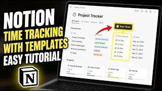 How to setup Notion time tracking with project templates - Easy Tutorial