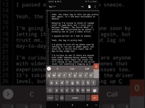 Samsung Galaxy Note8 input lag caught on screen recording, this time with "Show screen taps" enabled