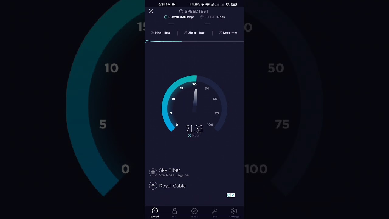 ROYAL CABLE (20Mbps FIBER + 115 Channels Plan 1299) Speedtest! YouTube
