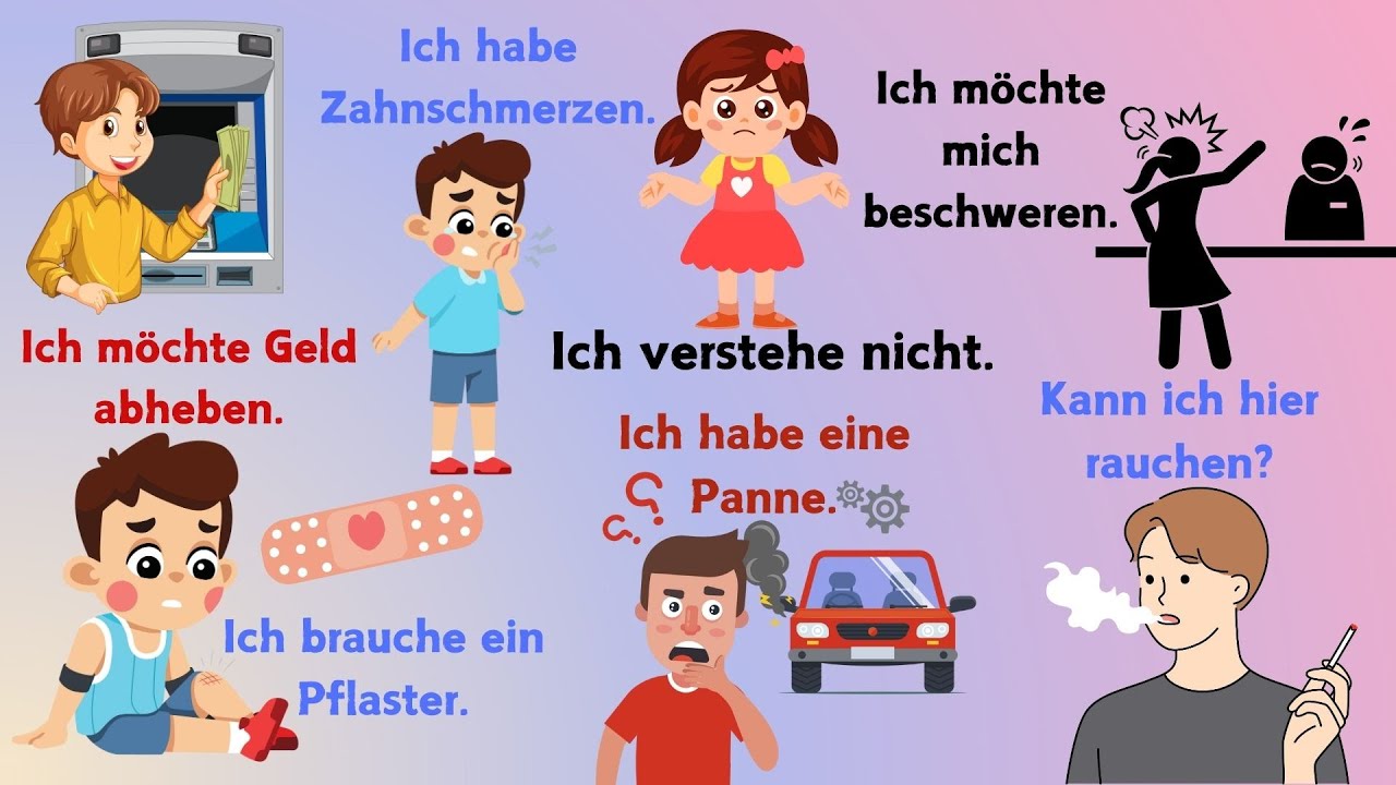 Improve Your German Speaking With These Daily German Phrases 💸📅📝🚑 - YouTube