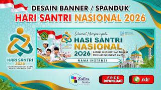 DESAIN BANNER HARI SANTRI NASIONAL 2026 DENGAN COREL DRAW - TUTORIAL - ZAFIRA STUDIO