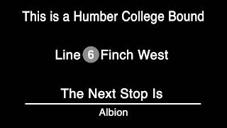 What if TTC LRT Announcements sounded like NYC Subway Announcements? (Line 6 WB to Humber College)