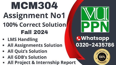 MCM304 Assignment 1 100% Correct Solution Fall 2024 MCM304 Assignment 1 Solution 2024 #mcm304