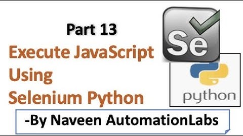 Execute Javascript using Selenium Python - Part 13