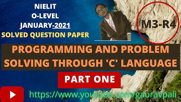 O Level Jan 21 M3-R4 Answer Key Part One Solution Programming and Problem Solving Through C Language