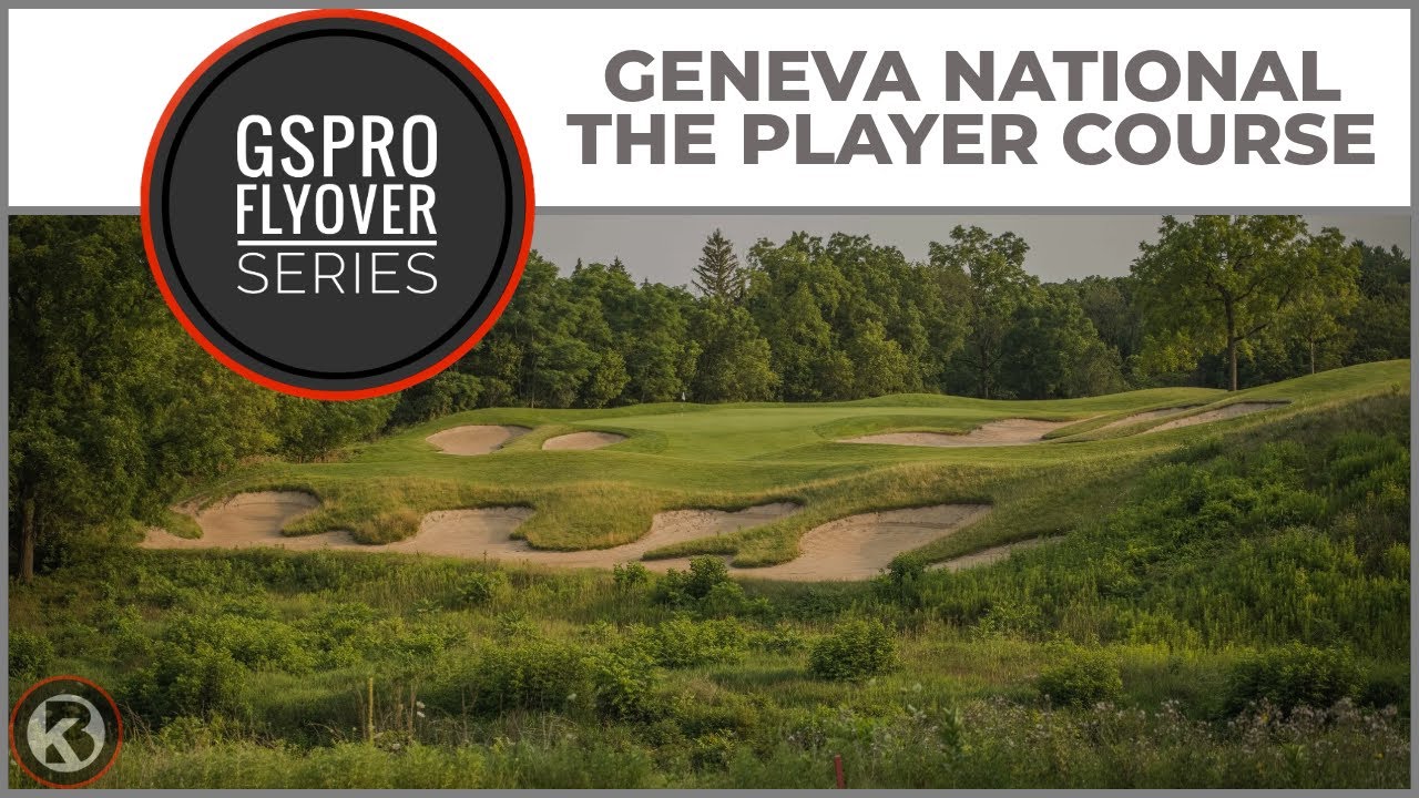 Пролёт над полем GSPro — Женевский национальный гольф-клуб — Поле для гольфа Player Course — Диза...