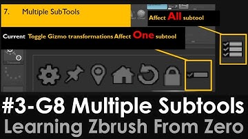 3-Gizmo3D-8 "Multiple Subtool" Operator, Move, Scale, Rotate many subtools altogether, Zbrush 2020