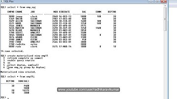 PL/SQL: Materialized Views Part-3