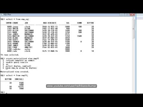 PL/SQL: Materialized Views Part-3