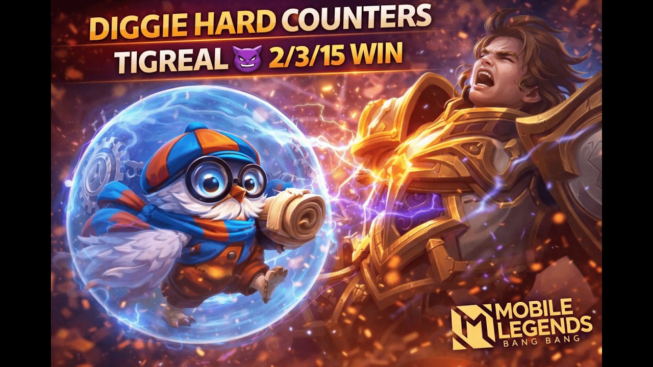 DIGGIE HARD COUNTERS TIGREAL 😈 2/3/15 WIN #mobilelegends #mlbb