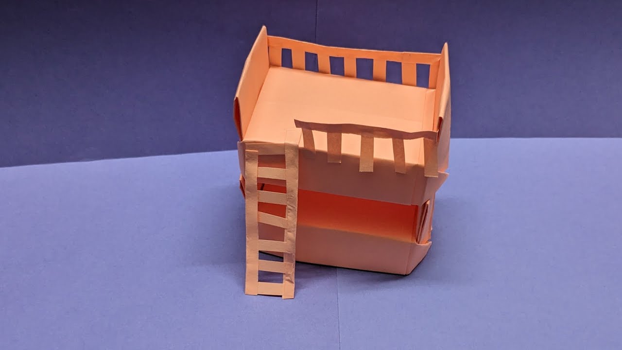 Origami paper craft ideas/simple paper bed craft/DIY/Miniature bed craft/@Nathisartandcraft