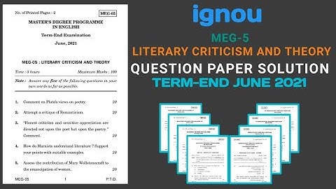MEG 5 QUESTION PAPER SOLUTION | JUNE, 2021