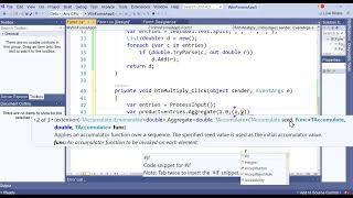 Multiply Method Using LINQ Part 2 of Version 2 of Calculator Project in C#