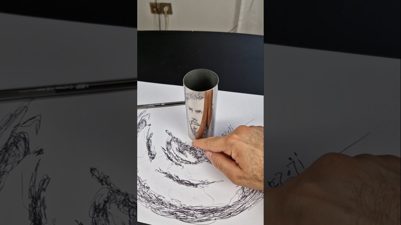 I drew Lionel Messi's face using mirror reflection.