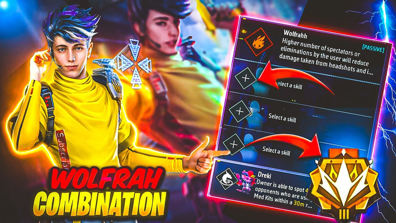 Wolfrah Character Combination 2025 | Cs Rank Headshot Character Combination In Free Fire