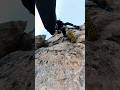 Experience the thrill of climbing sharp ridges on a fixed rope route - 360 camera 4K live footage