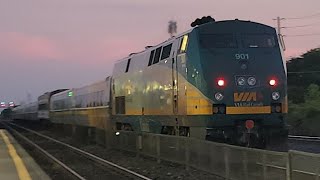 (Nice Driver/Horn Show) (Flying) (Back To Back) (LRC Buffers) VIA 79 - 907 & 901 At Bronte 