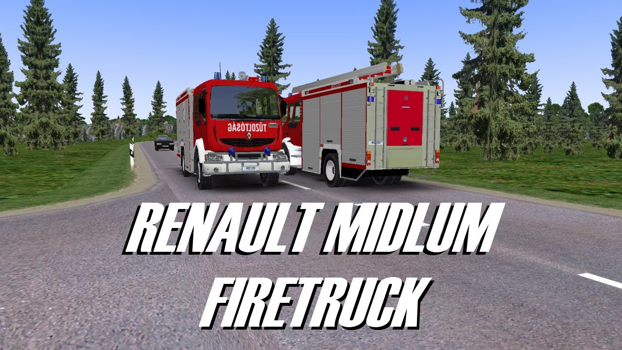 OMSI - Renault Midlum Firetruck - AI veh. & Object - YouTube