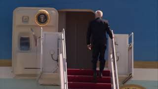 Biden falls down walking up steps of Air Force One
