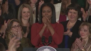 Michelle Obama delivers tearful final speech as First Lady