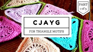 Part 1 of 3: CJAYG for Triangle motifs using SC - joining crochet jayg continuous join as you go