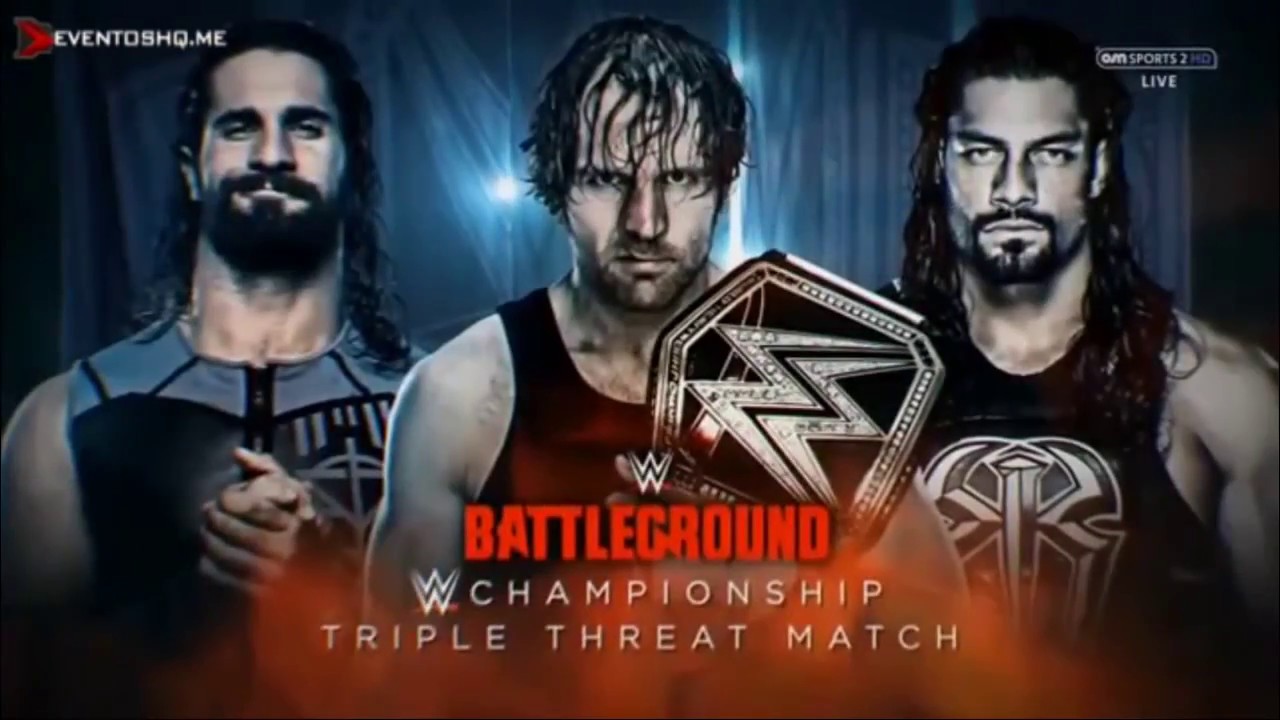 PROMO Battleground Dean Ambrose vs Seth Rollins vs Roman Reigns This is ...