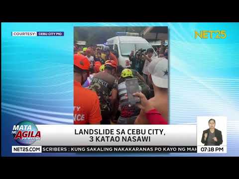 Landslide sa Cebu City: Tatlo patay at isa nailigtas