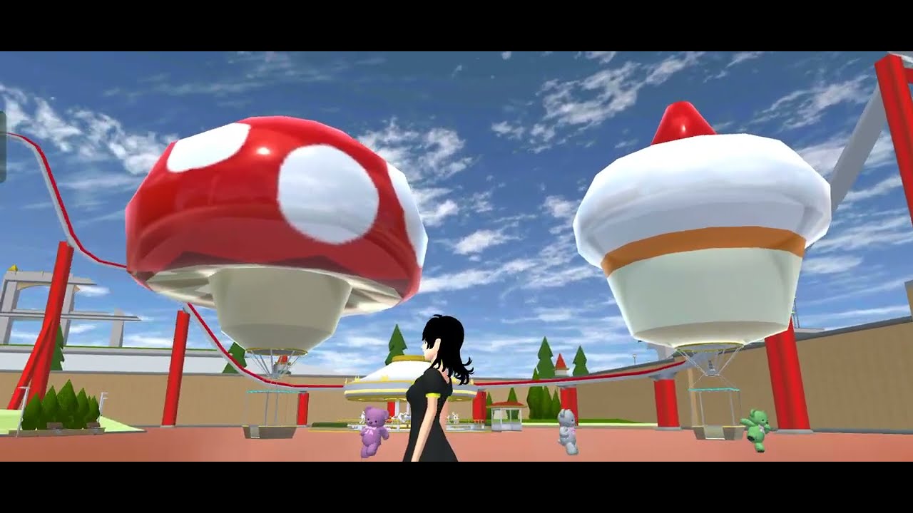 One day at amusement park in Sakura city || Sakura school simulator 