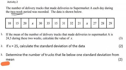 Given Mean determine the missing value x, and values One standard deviation from the mean