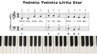 Twinkle Twinkle Little Star - Easy Piano Tutorial for beginners