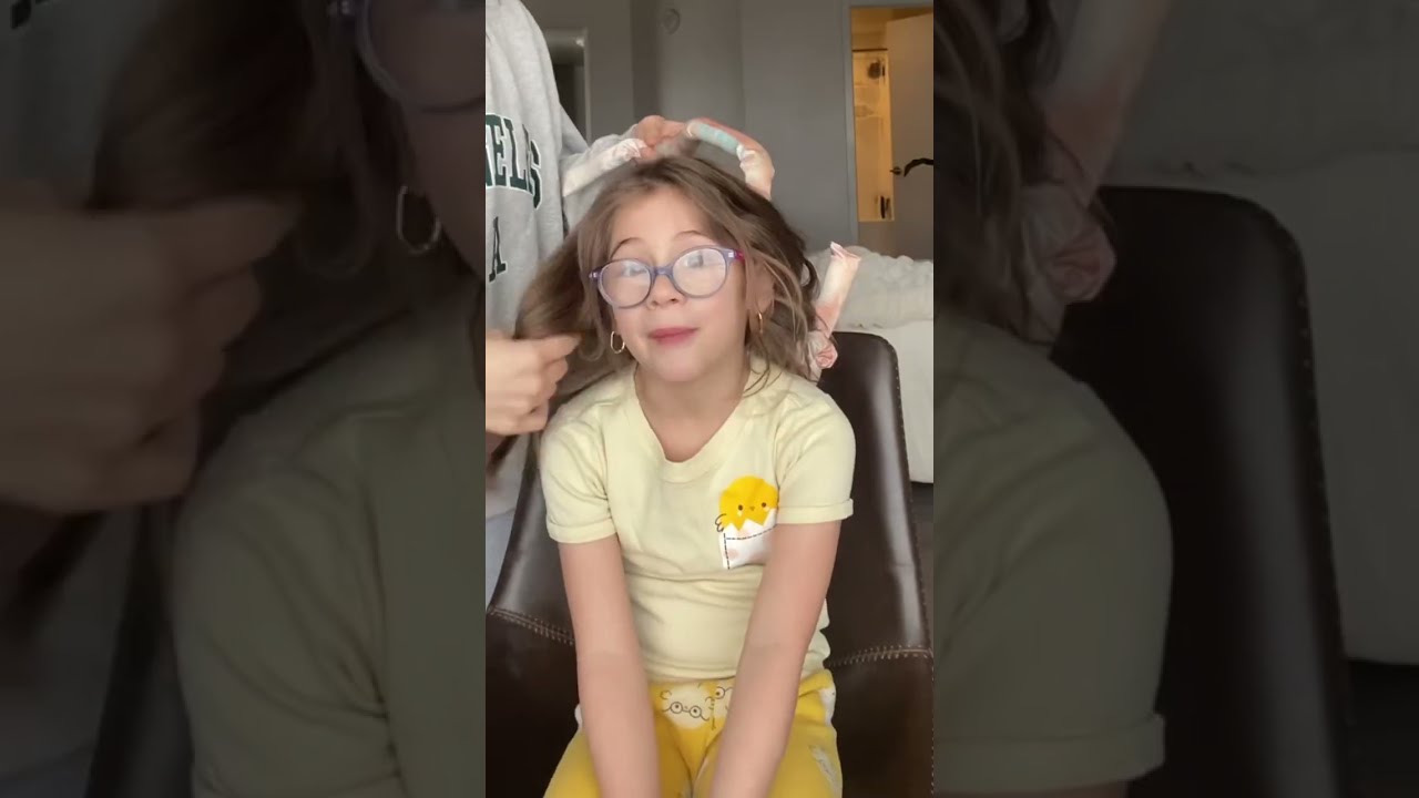 My 6 Year Old Heatless Curls RESULTS Shorts Hair Hairtutorial