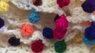 Rainbow Crochet pompom edging tutorial
