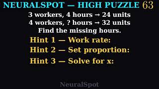The Three Workers Puzzle #Math #Riddle #BrainTeaser #Equations #NeuralSpot