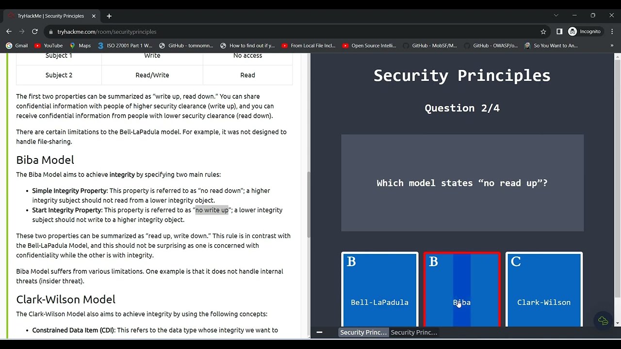 Security Principles| tryhackme | CIA |  Fundamental Concepts of Security Models | walkthrough