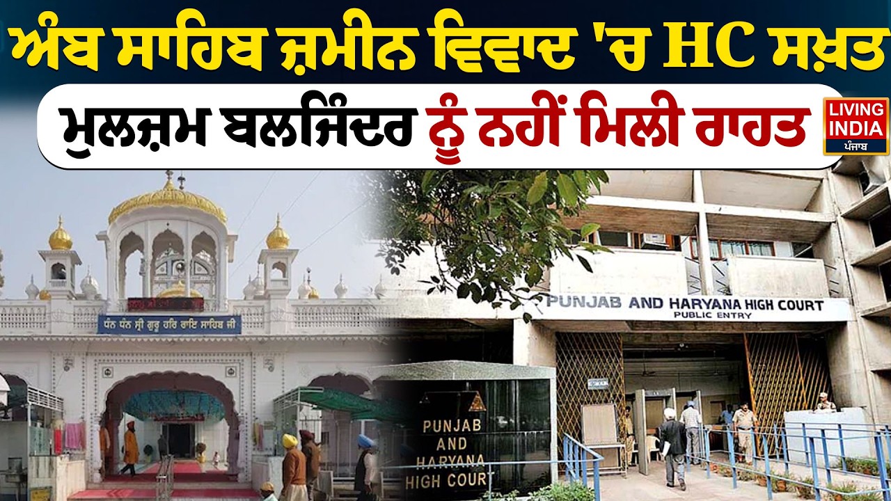 Amb Sahib ਜ਼ਮੀਨ ਵਿਵਾਦ 'ਚ HC ਸਖ਼ਤ, ਮੁਲਜ਼ਮ Baljinder ਨੂੰ ਨਹੀਂ ਮਿਲੀ ਰਾਹਤ | Punjab Haryana High Court
