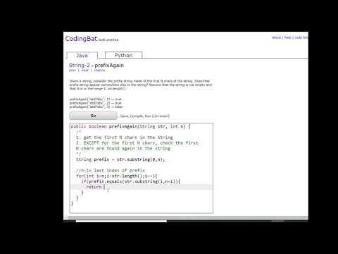 String-2(prefixAgain) Java Tutorial || Codingbat.com
