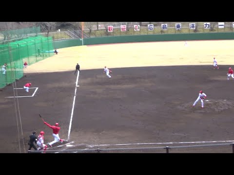 広島カープ紅白戦（2023.02.12） / 薮田和樹投手のピッチング