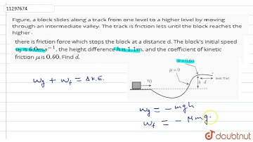 Figure, a block slides along a track from one level to a higher level by moving through an inter...